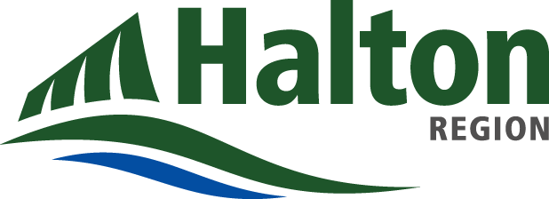 logo showing bridge, water and the words Halton Region